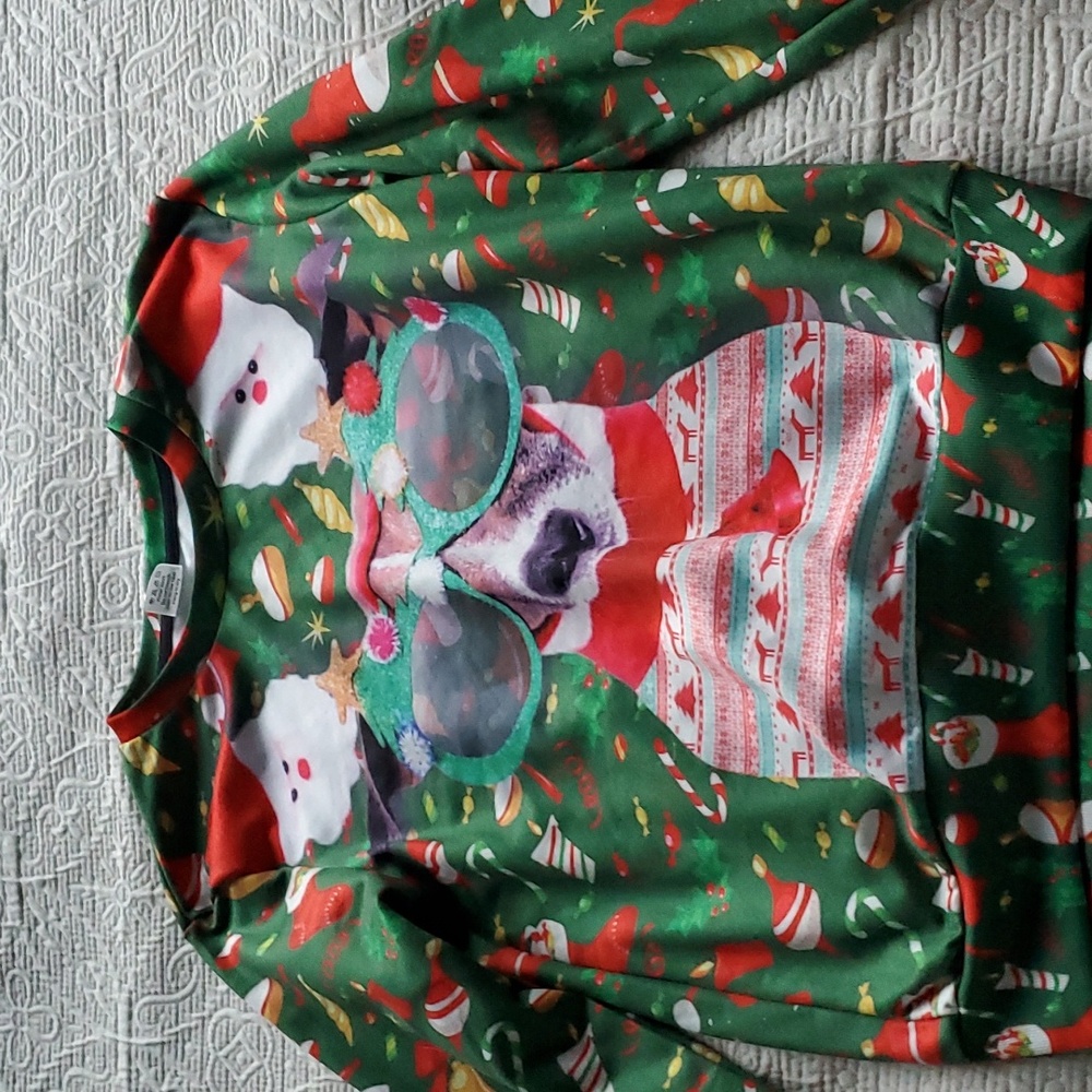 🎄🎅🐱Set of 2 Funnycokid Christmas Sizes M, L Tops - Picture 13 of 14